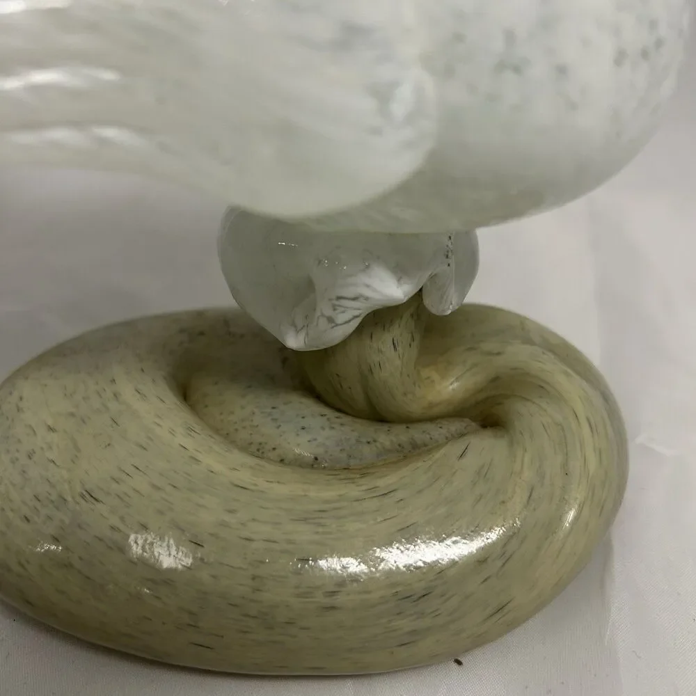 Hand Blown Glass Art  White Dove Collectible Gift For Bird Lover